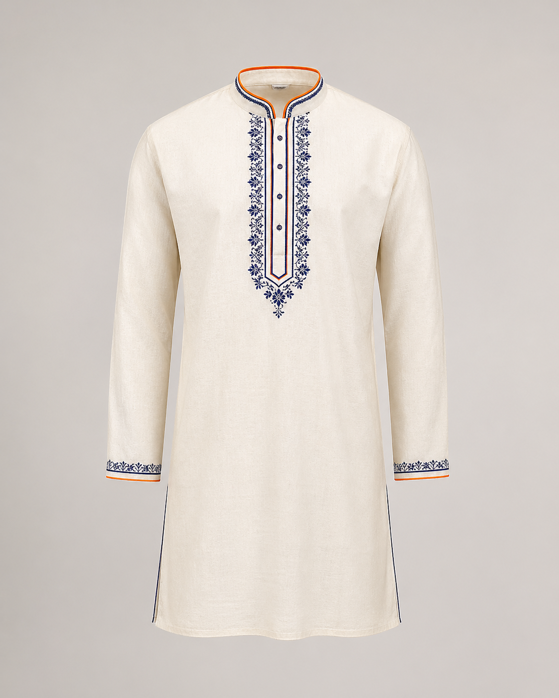 Ivory panjabi with embroidery